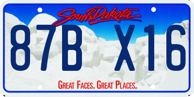SD license plate 87BX16