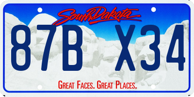 SD license plate 87BX34