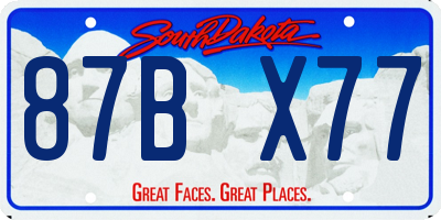 SD license plate 87BX77