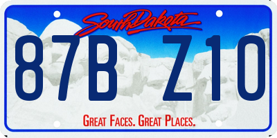 SD license plate 87BZ10