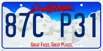 SD license plate 87CP31
