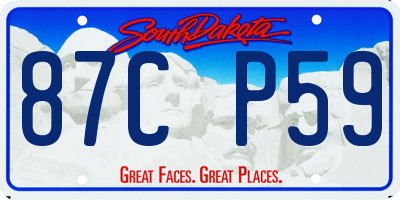 SD license plate 87CP59