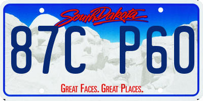 SD license plate 87CP60