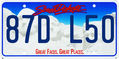SD license plate 87DL50
