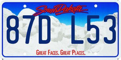 SD license plate 87DL53