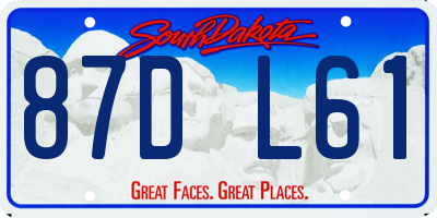 SD license plate 87DL61
