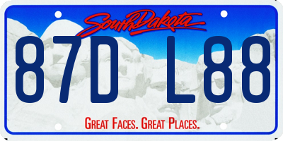 SD license plate 87DL88