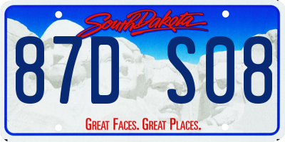 SD license plate 87DS08