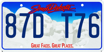 SD license plate 87DT76