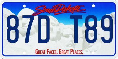 SD license plate 87DT89