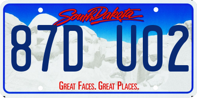 SD license plate 87DU02