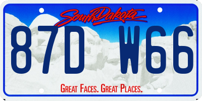 SD license plate 87DW66