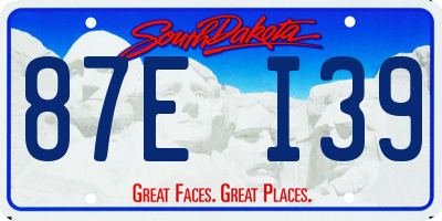 SD license plate 87EI39