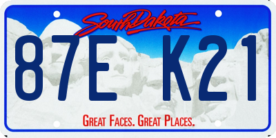 SD license plate 87EK21
