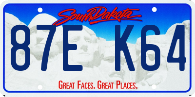 SD license plate 87EK64