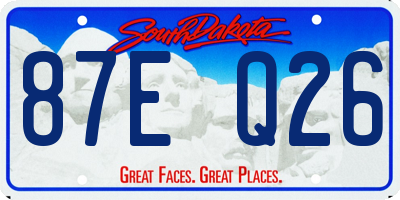SD license plate 87EQ26
