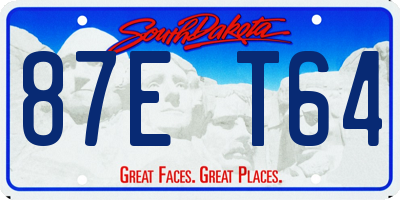 SD license plate 87ET64