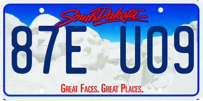 SD license plate 87EU09