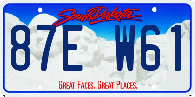 SD license plate 87EW61