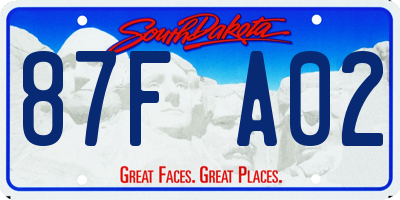 SD license plate 87FA02