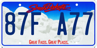 SD license plate 87FA77