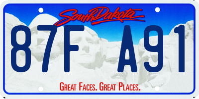 SD license plate 87FA91