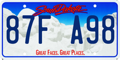 SD license plate 87FA98