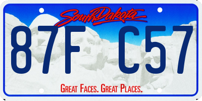 SD license plate 87FC57