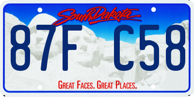 SD license plate 87FC58