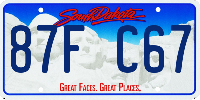 SD license plate 87FC67