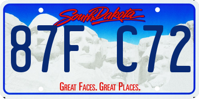 SD license plate 87FC72