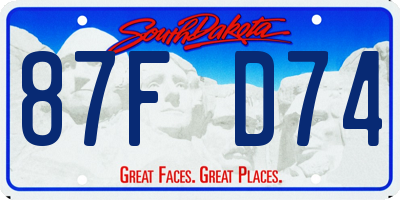 SD license plate 87FD74