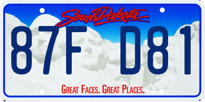 SD license plate 87FD81