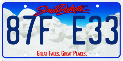 SD license plate 87FE33