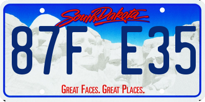 SD license plate 87FE35