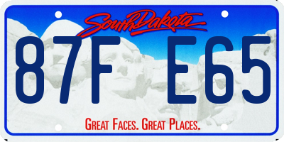SD license plate 87FE65