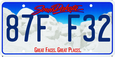 SD license plate 87FF32
