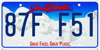 SD license plate 87FF51