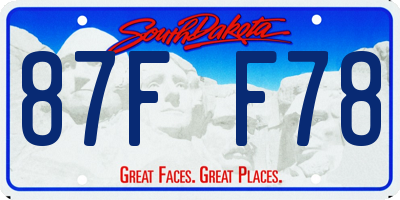 SD license plate 87FF78