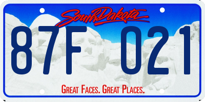 SD license plate 87FO21