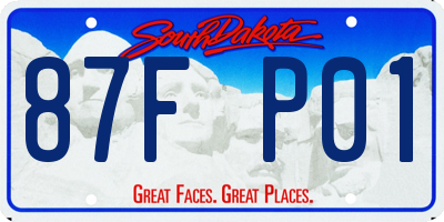 SD license plate 87FP01