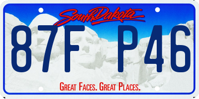 SD license plate 87FP46