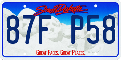 SD license plate 87FP58