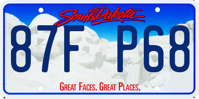 SD license plate 87FP68