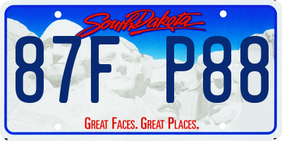 SD license plate 87FP88