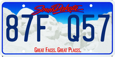 SD license plate 87FQ57