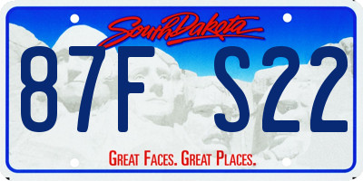 SD license plate 87FS22