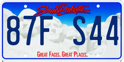 SD license plate 87FS44