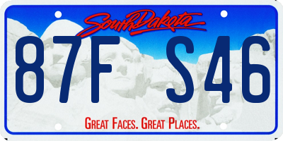 SD license plate 87FS46