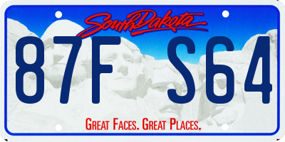 SD license plate 87FS64